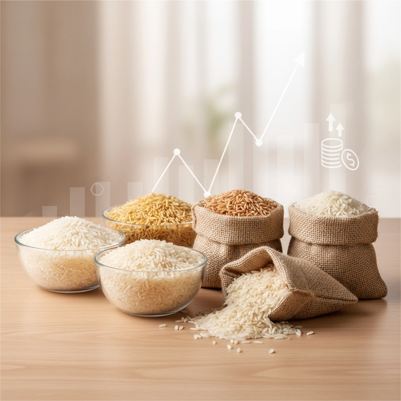 تصویری از چند برنج و نمودار افزایش قیمت برنج