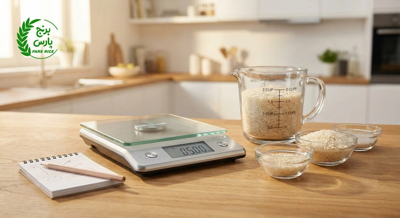 اینفوگرافیک تبدیل پیمانه برنج به کیلو و تعداد نفرات مهمانی